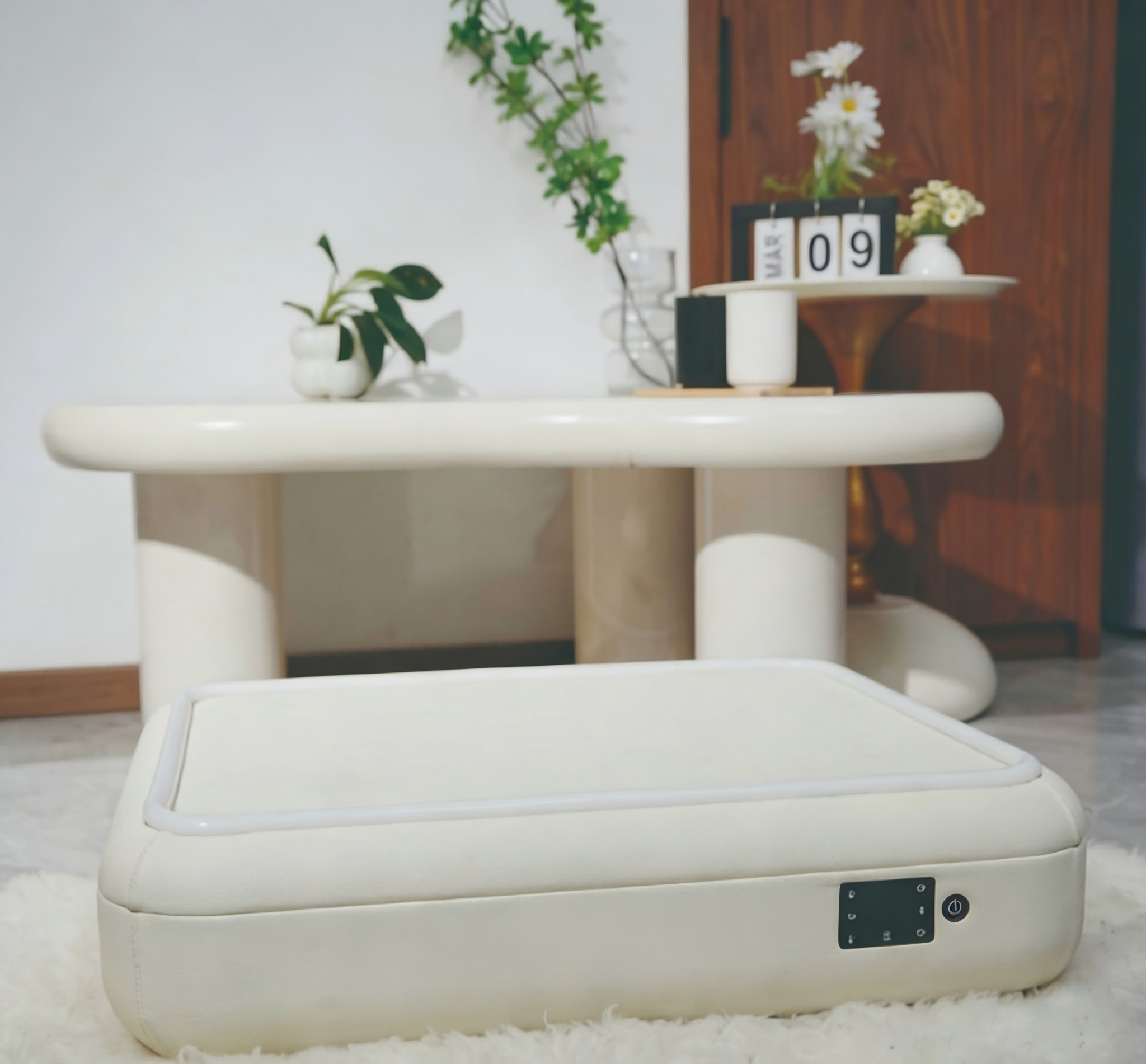 Easy to Clean Wool Pet Mat Smart Heating Massage LED Lights Soft Cushion Removable Washable for Cats