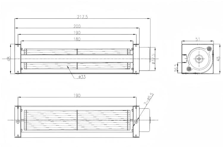 High Air Volume Silent Cross Flow Axial Fan HY33180DC12V24V OEM Aluminum Alloy 3400/3800RPM 1 Year Warranty