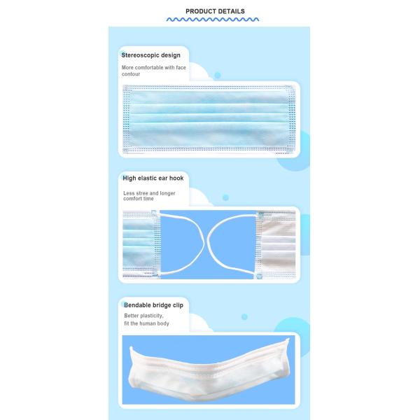 Disposable Nose Clip 3 Ply Disposable Face Mask