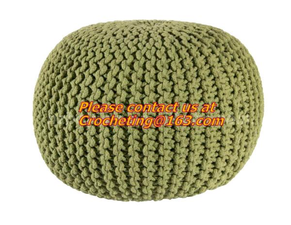 hand made crochet floor pouffe crochet knit hassock crochet knit Ottoman Floor Cushion