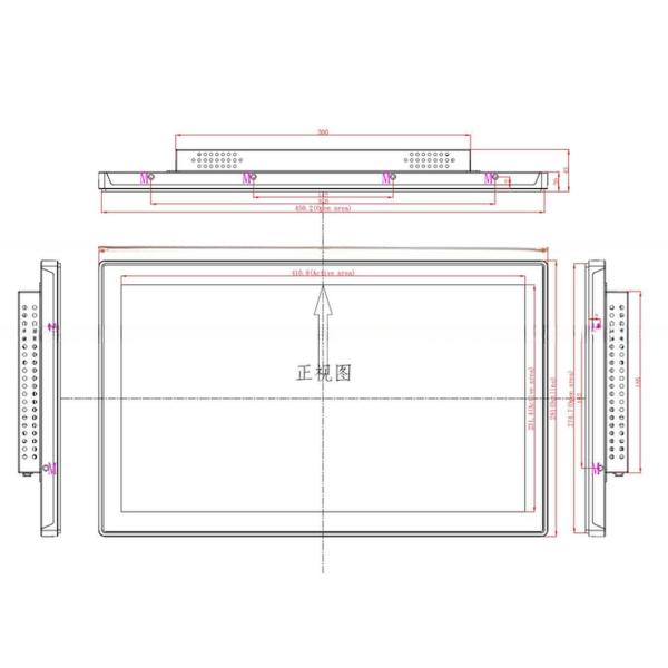 Rugged Integrated 18.5 Inch High Performance Widescreen HD LED TFT Industrial Touch Screen Monitor Display OEM/ODM