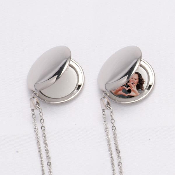 Pendentif médaillon en forme de cœur d'amour avec photo souvenir pour la Saint-Valentin, en acier inoxydable, collier à sublimation