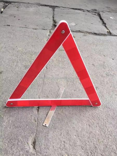 38.5cm In Length PP Red Foldable Warning Triangle Emergency Safety Triangles For Car
