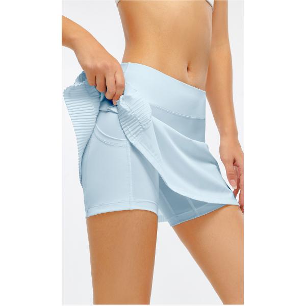 OEM White Nylon Spandex Golf Short Skirts Tennis Activewear With Pocket