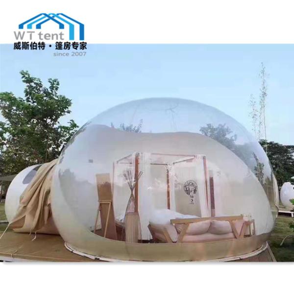 6m Outdoor Inflatable Geodesic Dome Tent Transparent PVC Cover 80 - 100km/H Windload