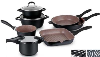 2017 new die cast die-casting aluminum energy saving bottom casserole cookware set