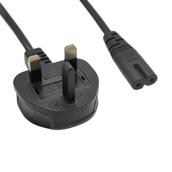 英国電源コード BS カスタマイズ 2 ピン電源コード 3A 電源供給コード 250V 銅 IEC C7 プラグ アングル付き 家庭 ホテル レストラン用