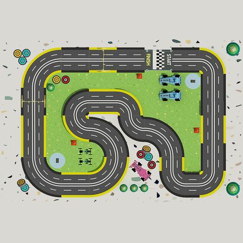 Circuit de course en plastique multicolore pour voitures Hot Wheels