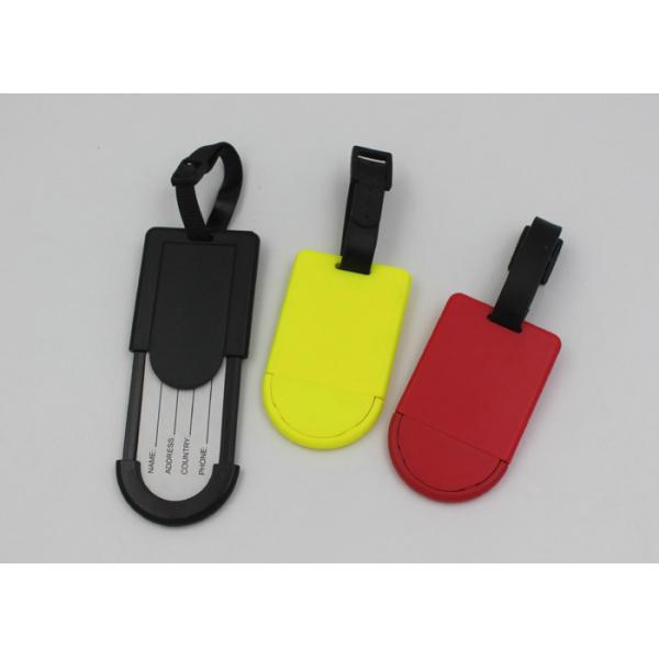 Bank Red Or Yellow Luggage Bag Tags With ID Card Inside / Plastic Hang Tag