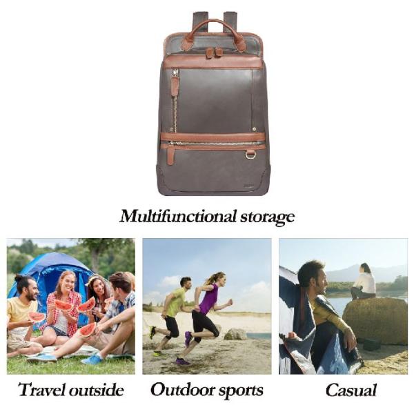 Первый слой Cowhide кожаный рюкзак ноутбука офиса 15,6 дюймов для перемещения