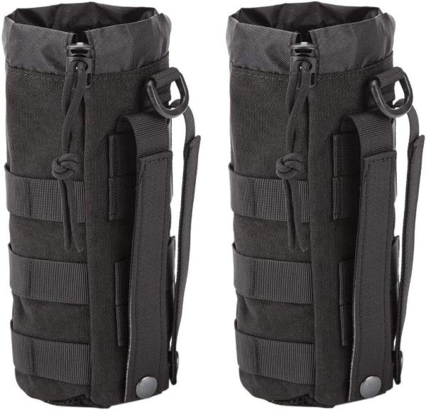 Sports Water Bottles Pouch Bag, Tactical Drawstring Molle Water Bottle Holder Portable Travel Tactical Hydration