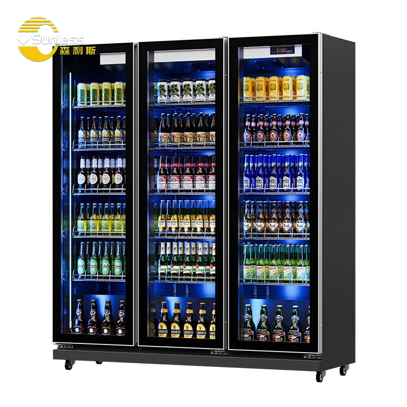 Vertical Beverage Display Chiller Single Temperature Commercial Drinks Display Fridge