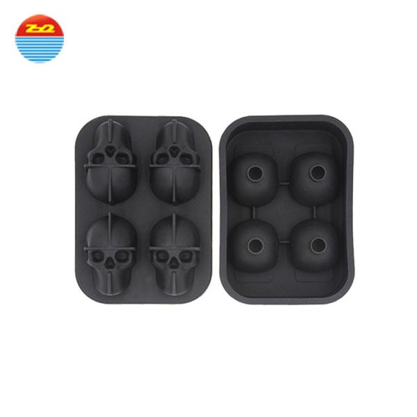 Skull Shape Silicone Ice Trays Easy Mold Release Any Color Available