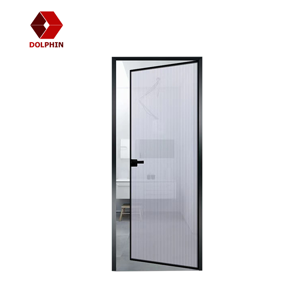 Двери окна притока матированного стекла узкой двери окна границы алюминиевой двойные