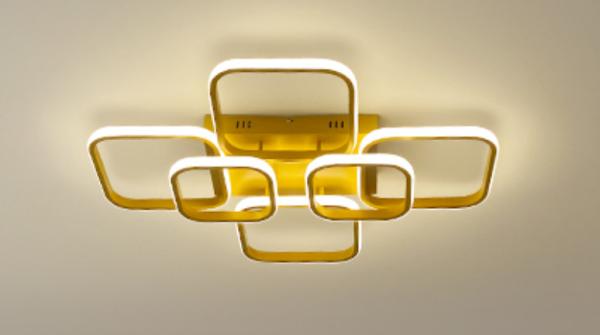 Remote Control Modern American Style Six Head Rectangular LED Study Acrylic Ceiling Light 2-