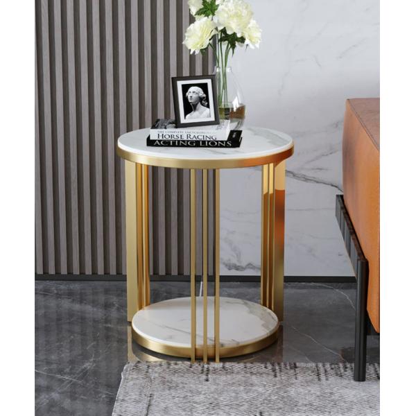 Stainless Steel Circular Sofa Side Table For Living Room