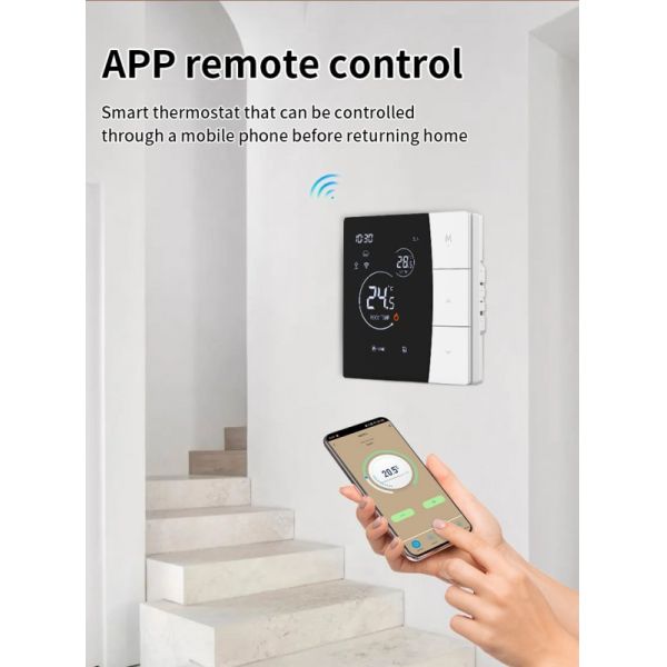 SIXWGH Smart WiFi Thermostat for Hotel Use Tuya App Voice Control Electric Floor Heating 16A Load LCD Temperature Controller