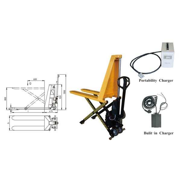 Безопасный одиночный цилиндр 1 тонна высокий подъем Scissor тележка с электрическим двигателем