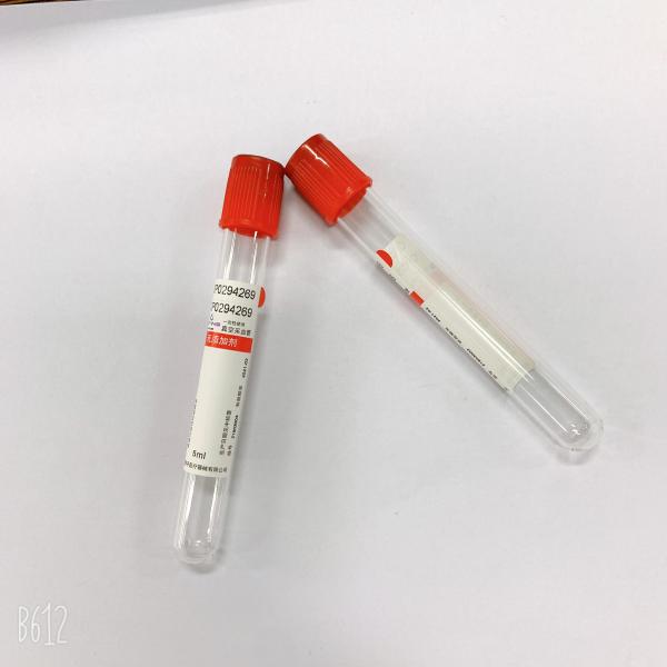 Tubos vermelhos da coleção do soro do tampão do tubo liso descartável da coleção do sangue
