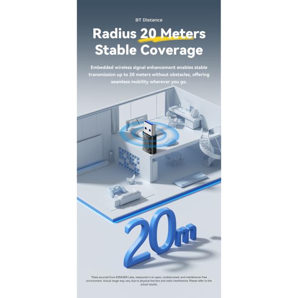 ESSAGER ES-BT16 USB Wireless Bluetooth Adapter For Pc Computer Win 8.1 10 11