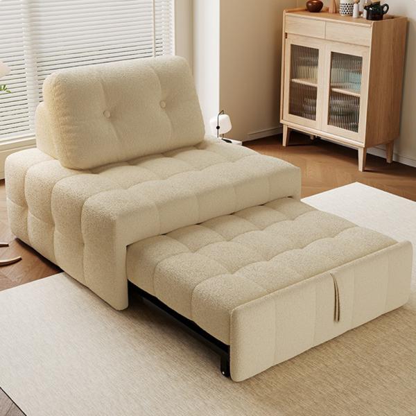 Convertible Folding Sofa Bed Sleeper Chair with Pillow for Living Room Home Office Apartment Single Size