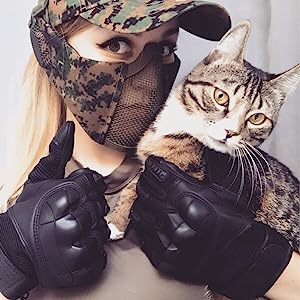 Protective Gear Full Finger Gloves, Motorcycle Tactical Gloves Upgraded Touch Screen Damping Palm Pads Rubber Guard