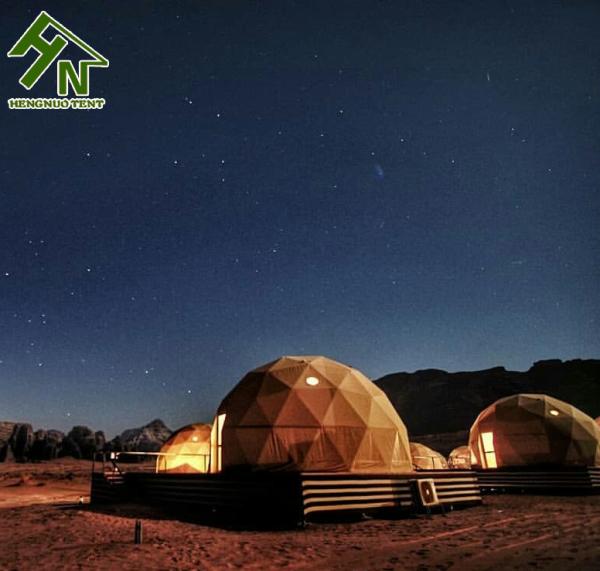 Good Ventilation Strong Steel Frame camping Dome Tent For Desert  Resorts