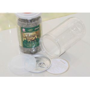 Eco Friendly Clear Pet Jars , 4oz Plastic Cookies Jar With Aluminum Lid