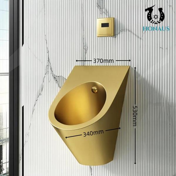 Customizable Gold Stainless Steel Male Toilet Urinal Wall Mounted Waterless Sensor