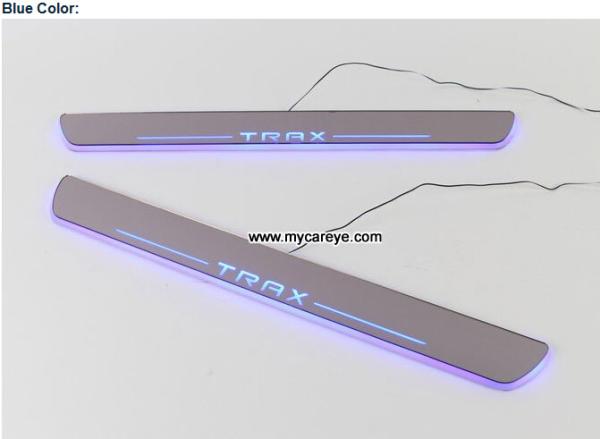Holden Trax Car accessory stainless steel scuff plate door sill plate lights LED