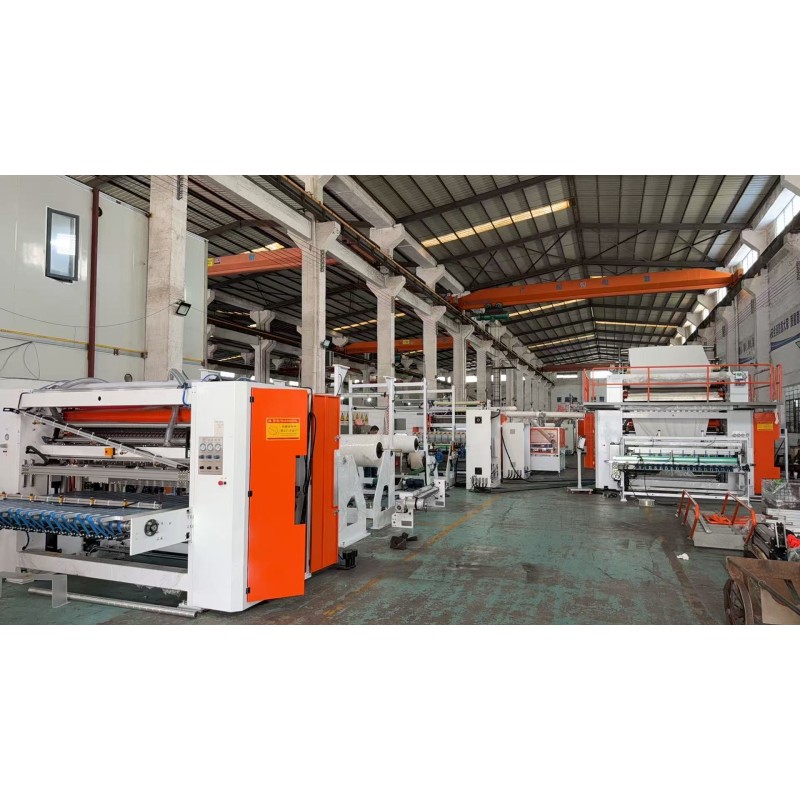 Unwinding Stand Units 1 to 5 V Fold Facial Tissue Making Machine Featuring Steel To Steel or Steel To Rubber Embossing Unit for Tissue Production