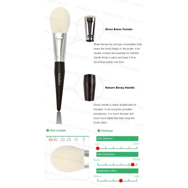 Cepillos de lujo del maquillaje del polvo abovedado precioso superior con el pelo denso más fino de la cabra de XGF