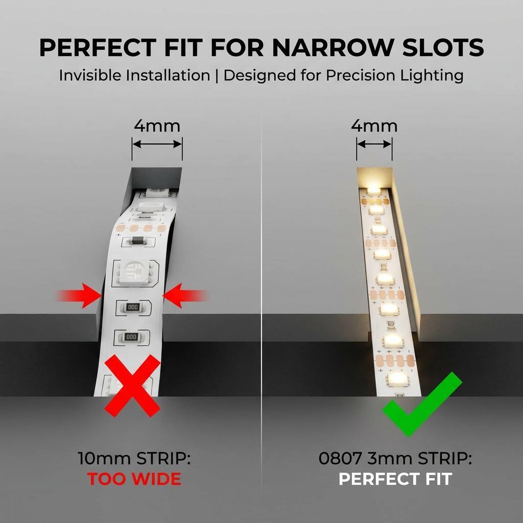 0807 RGB LED Strip WS2812 Addressable DC5V 3mm/4mm/5mm Slim Flexible Tape Light