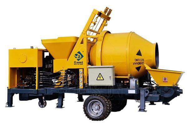 High Pressure Concrete Mixer Pump , Trailer Mounted Hydraulic Cement Concrete Pump