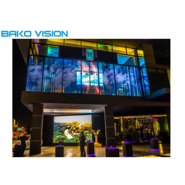 Flexible High Definition P10 Transparent LED Display Panel 1920Hz For Glass Wall