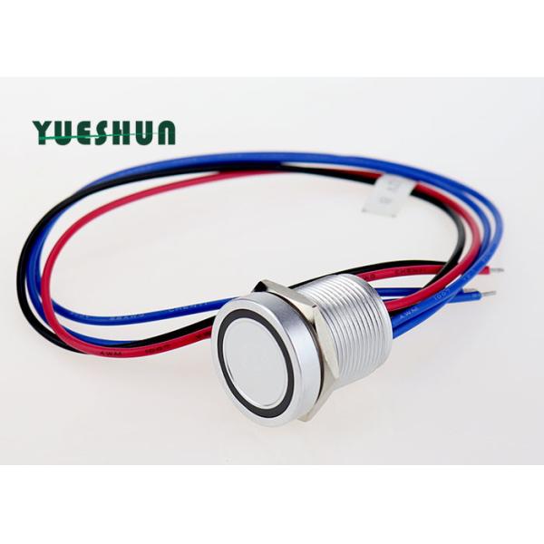 12V 24V LED Illuminated Piezo Touch Switch , 19mm Switch Push Button Momentary