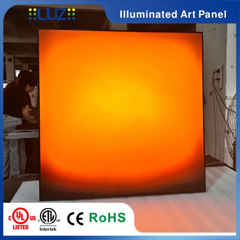 Dusk Red Backlit Acrylic Light Box – Matte Black Frame Smart Wall Light