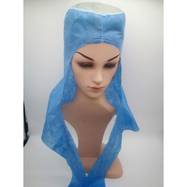 Hubei Haixin Streamer Clean Room Cap Nurse Surgical Medical Muslim Hat Head Cover Non Woven Caps Disposable PP Cap Wholesale