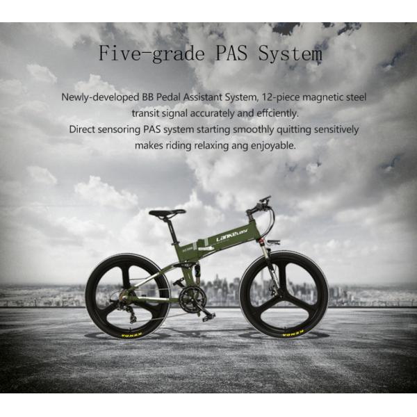 26 Inch Electric Folding Bike , 400W Lankeleisi Electric Bike 10AH L G Battery