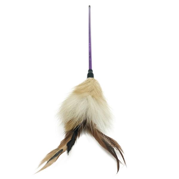 Cute Kitty Teaser Cat Toy , Interactive Cat Toys Feather Stick For Kitten
