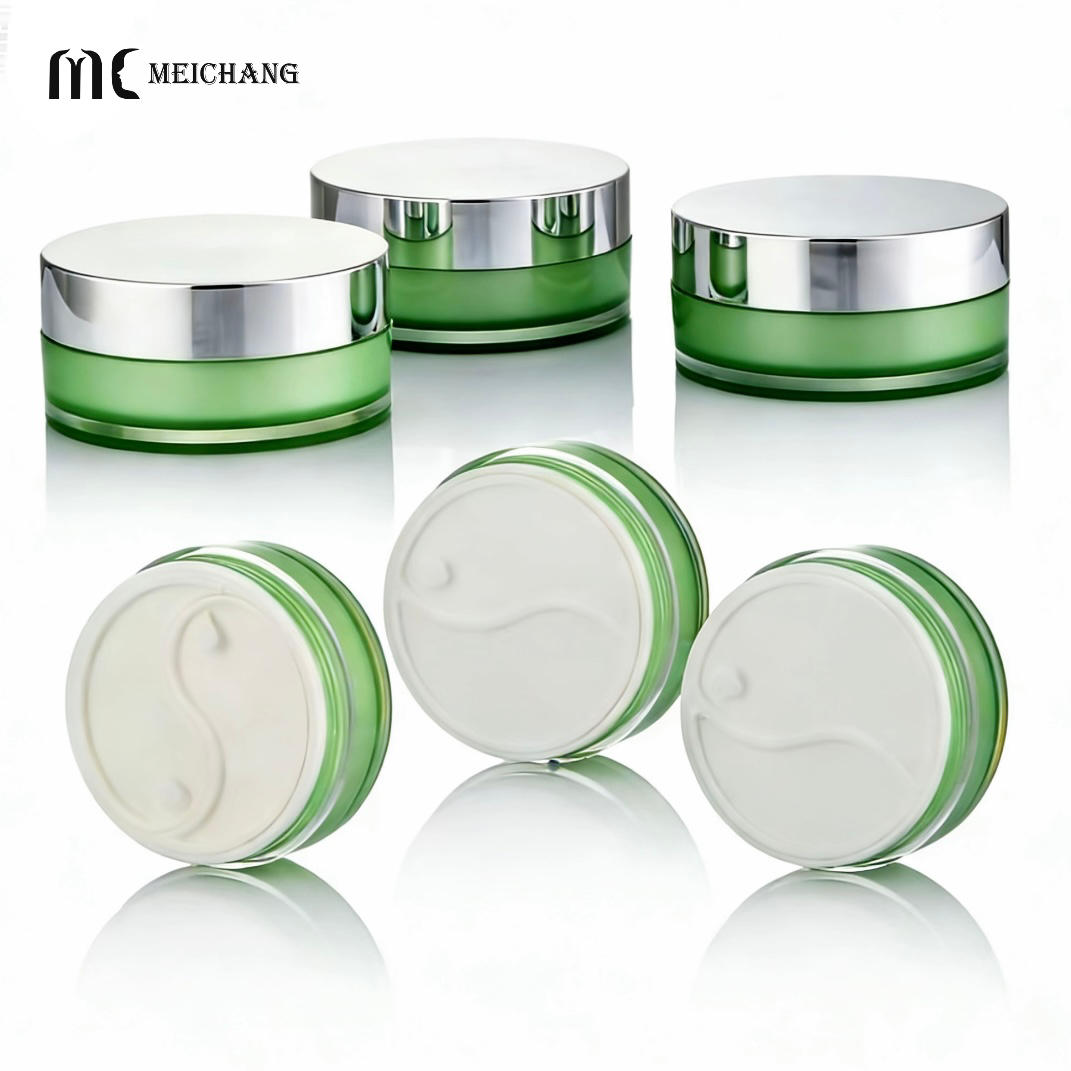 40ml+60ml / 50ml+50ml Customizable Dual Compartment Acrylic Cream Jar for Cosmetic Packaging