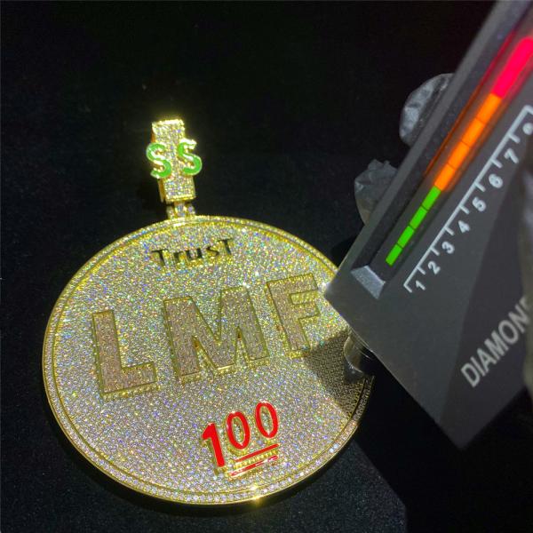 Aduana 925 Moissanite Cuban Link Sterling Silver VVS Diamond Glow 4inches