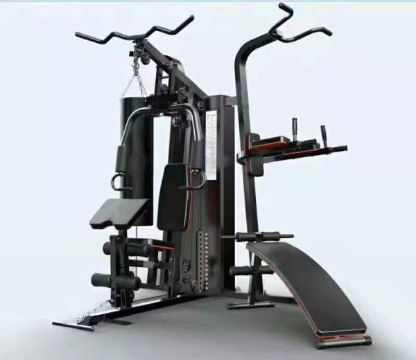 3 Stations Steel Tube Gym Fitness Equipments For Home Exercise