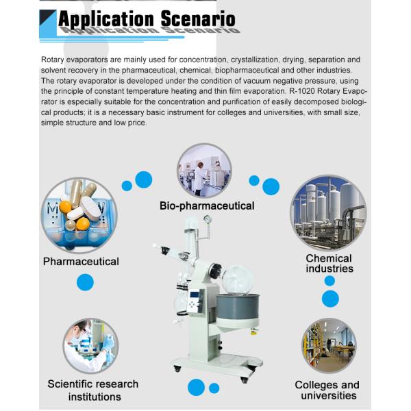 испаритель вакуума оборудования дистиллятора стекла для химической посуды 5L электрический поднимаясь роторный