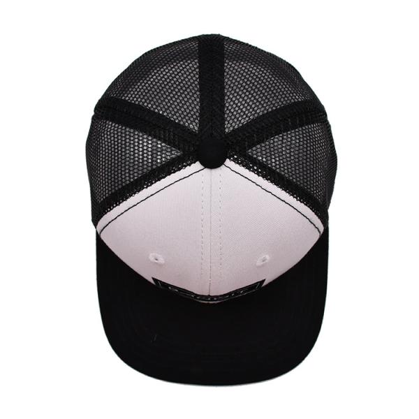 Boné de malha com aba plana e 2 ilhós Boné de caminhoneiro moderno e elegante ajustável Snapback chapéu de malha nas costas para homens e mulheres