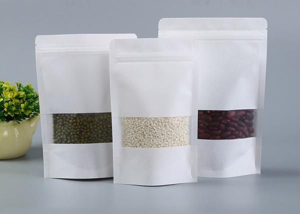 OEM Paper Food Pouches Kraft Paper Ziplock Bags for Dry Nuts Storage