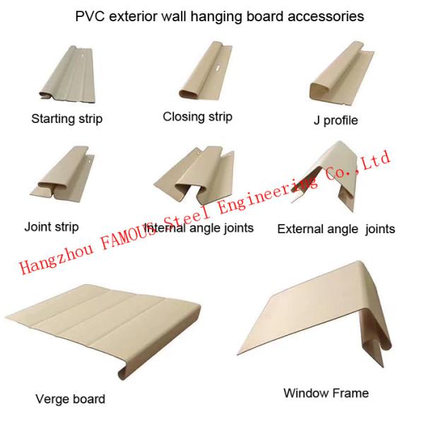 Customized Colored UV Resistance Fireproof PVC Waterproof cladding vinyl siding panel hanging board accessories