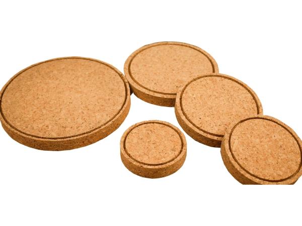 2.5x2.2x0.8 Flower Vase Natural Cork Coasters Base Glass Dome Fadeless Moistureproof