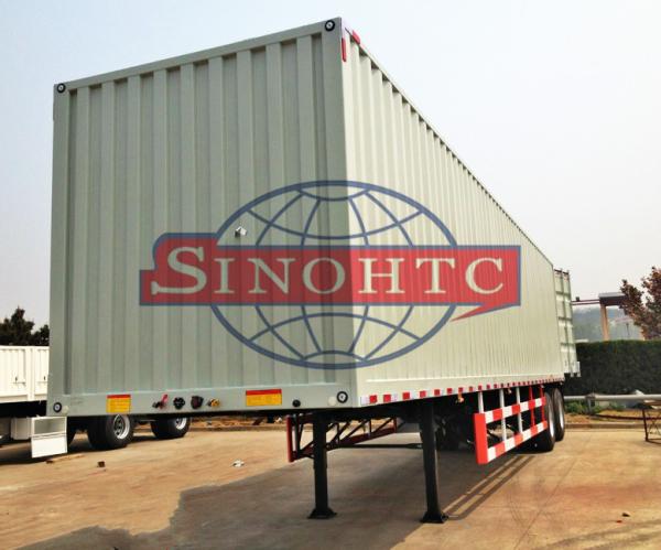 14m Tri Axle Heavy Duty Semi Trailers , Bulk Cargo Dry Van Semi Trailer