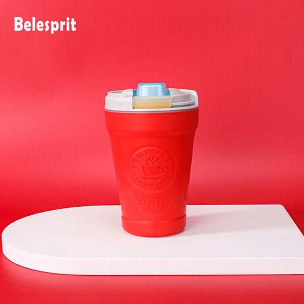 Customized Silicone Coffee Mug Travel Use With Handle And Lock